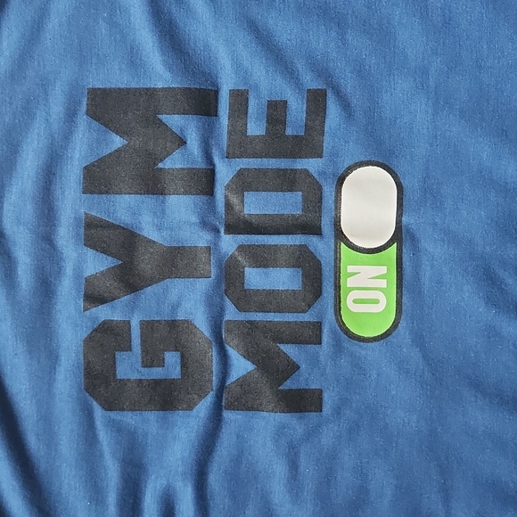 Blue Gym Mode On Men's Tee - Picture 3 of 7